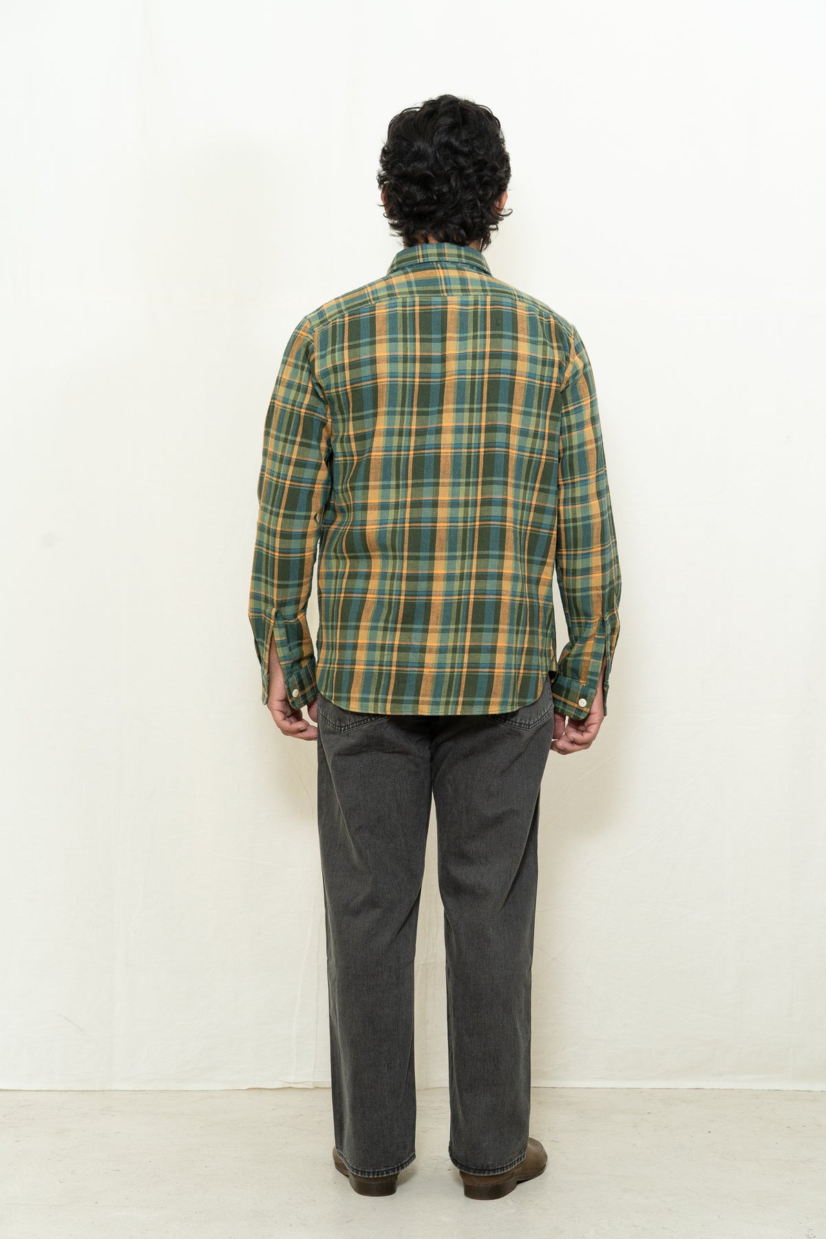 C.O.F. Studio Postman Shirt in Olive Night Plaid