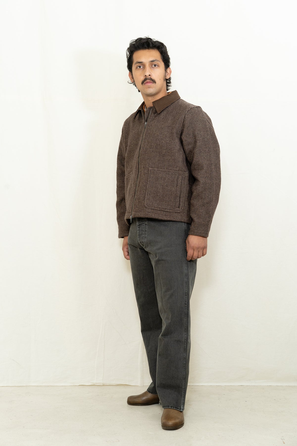 Far Afield Josef Jacket in Brown Check