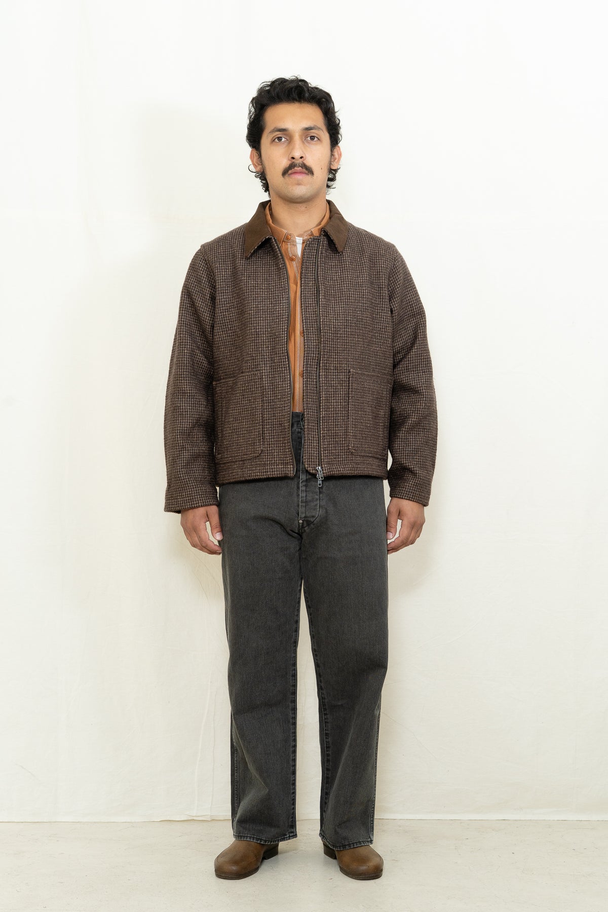 Far Afield Josef Jacket in Brown Check