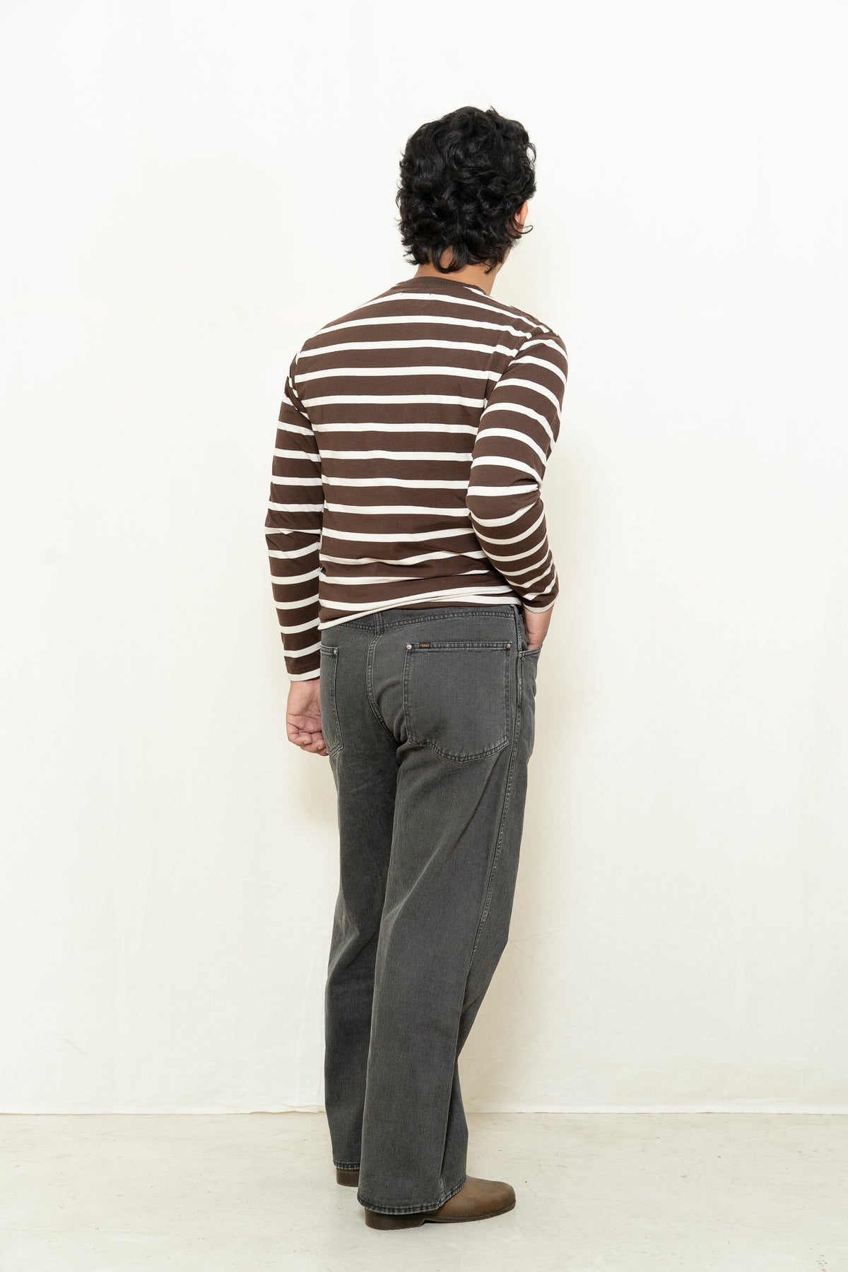 Far Afield Long Sleeve Breton Stripe T-Shirt in Brown