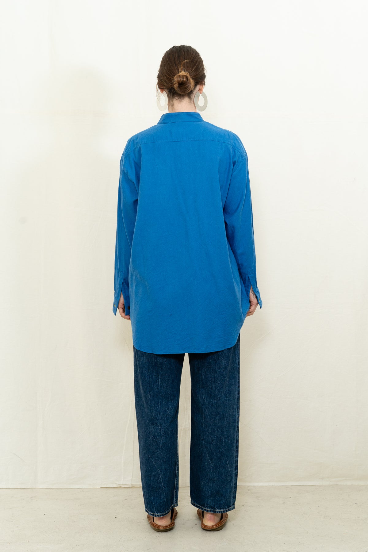 SARAHWEAR Flannel Potter's Shirt in Blue