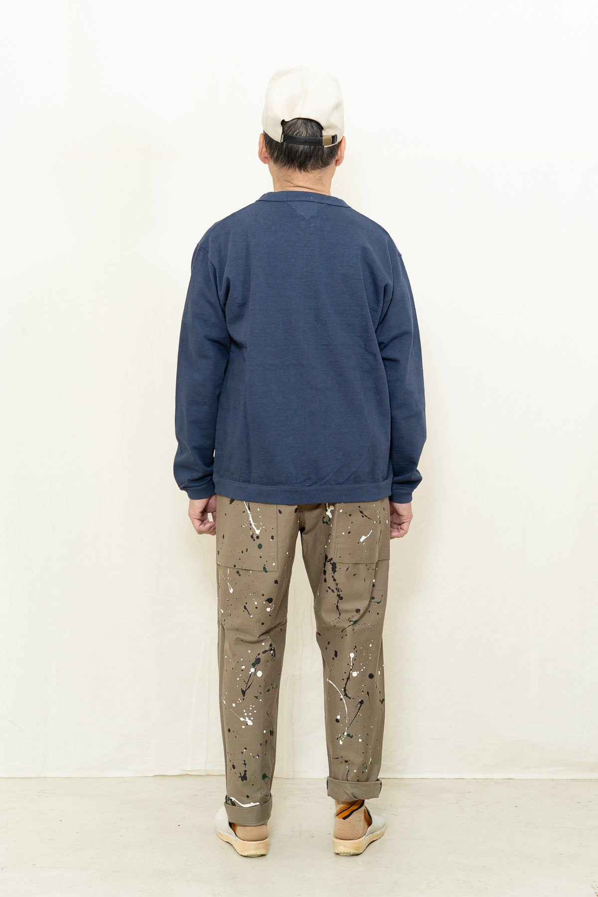 Jackman Dotsume Rib LS T-Shirt in Retro Navy
