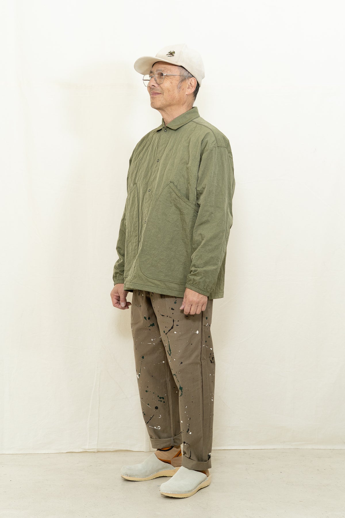 Jackman Nylon Ballboy Shirt in Olive