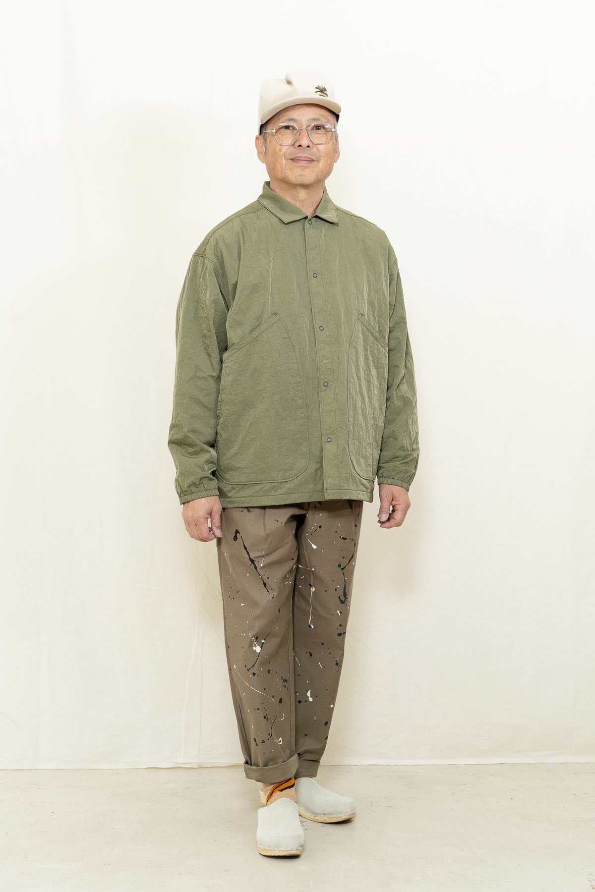 Jackman Nylon Ballboy Shirt in Olive