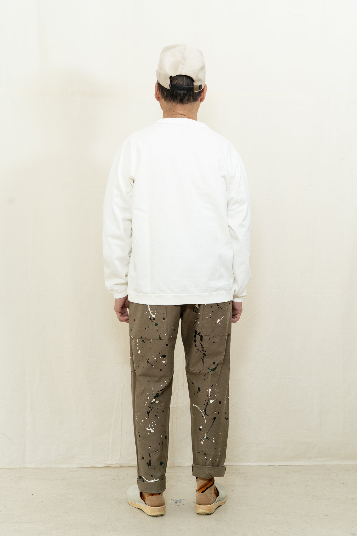 Jackman Dotsume Rib LS T-Shirt in Off White