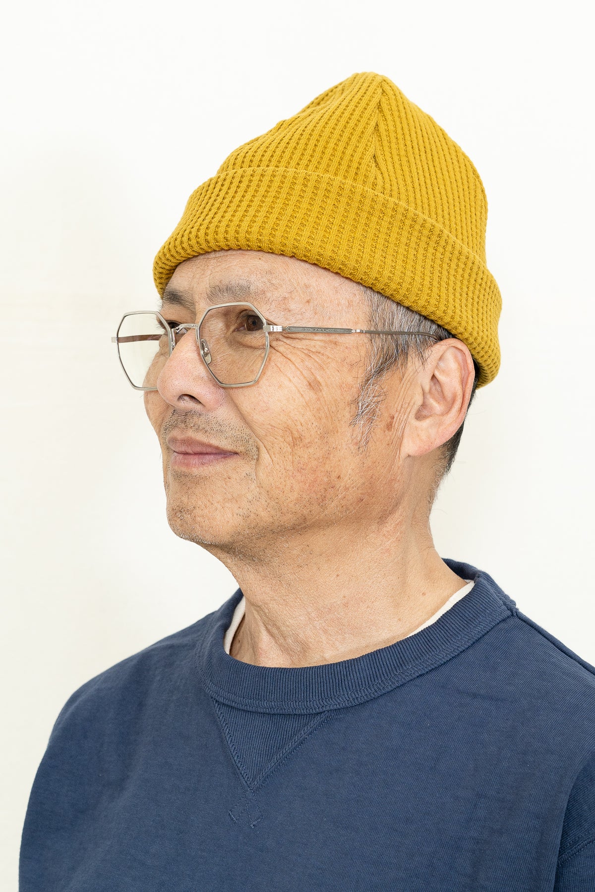 Jackman Waffle Knit Cap in Mustard