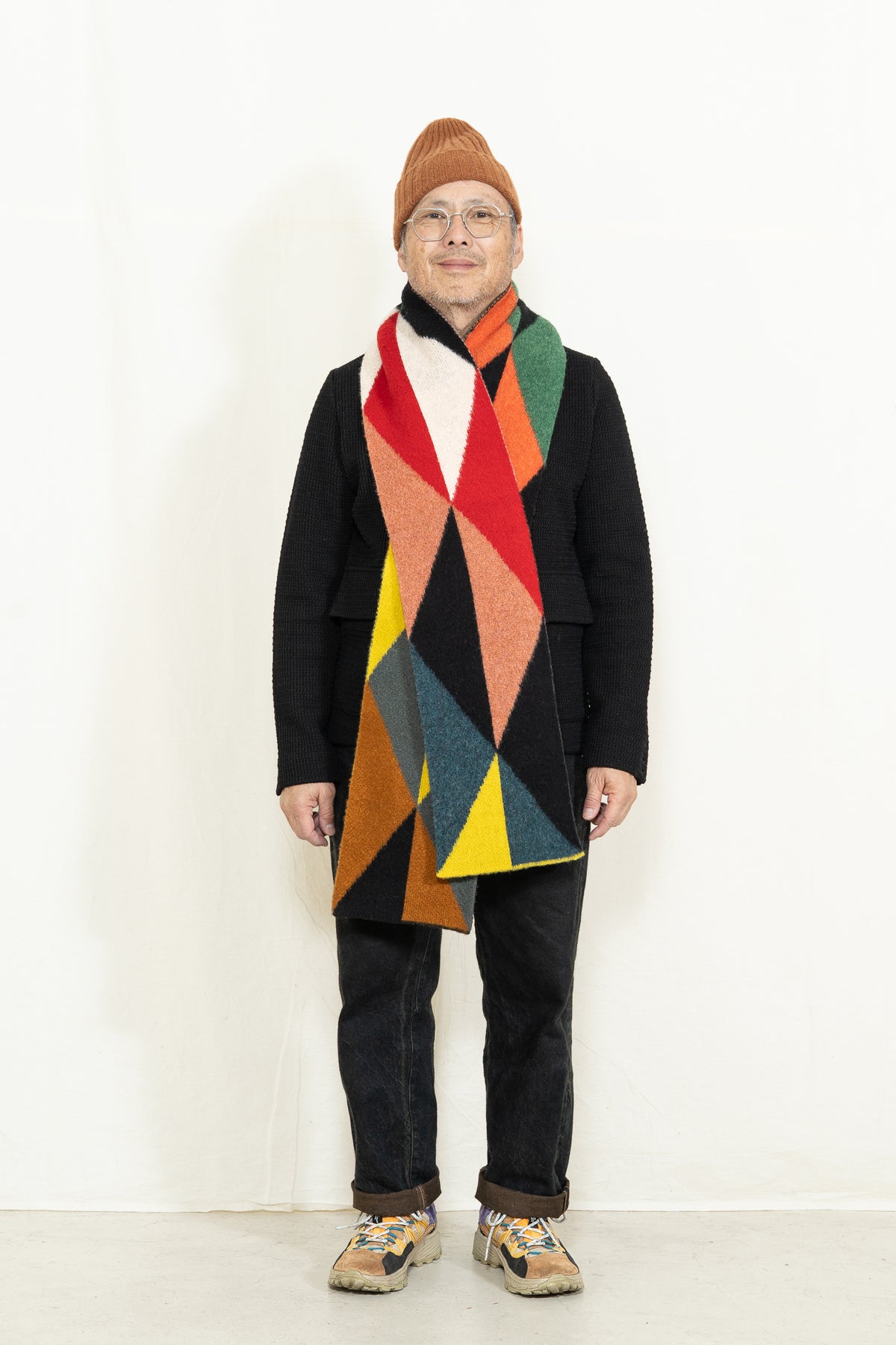 Jo Gordon Brushed Triangles Scarf in Multicolor