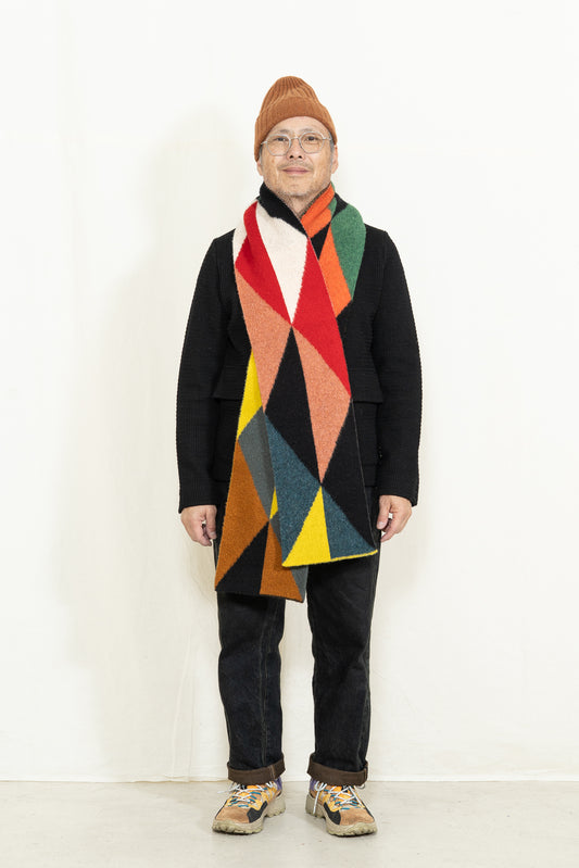 Jo Gordon Brushed Triangles Scarf in Multicolor