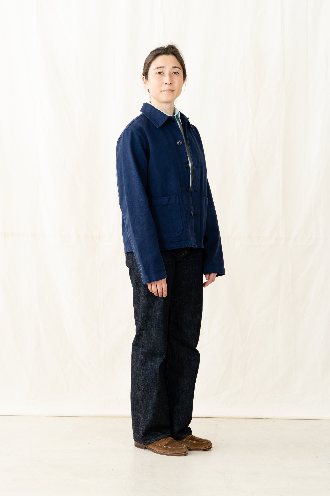 Merz b. Schwanen Cropped Broken Twill Jacket