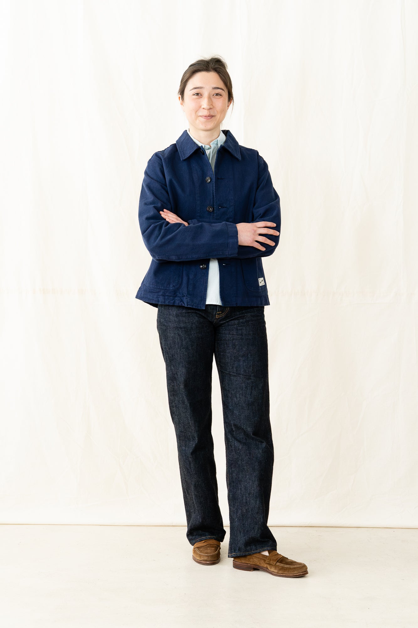 Merz b. Schwanen Cropped Broken Twill Jacket
