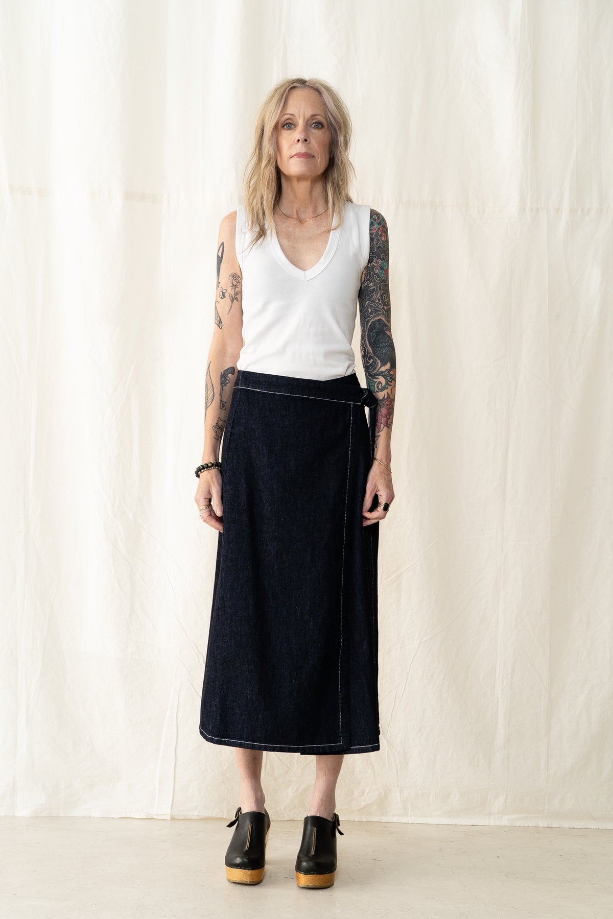 KLOKE Vital Denim Skirt in Dark Indigo