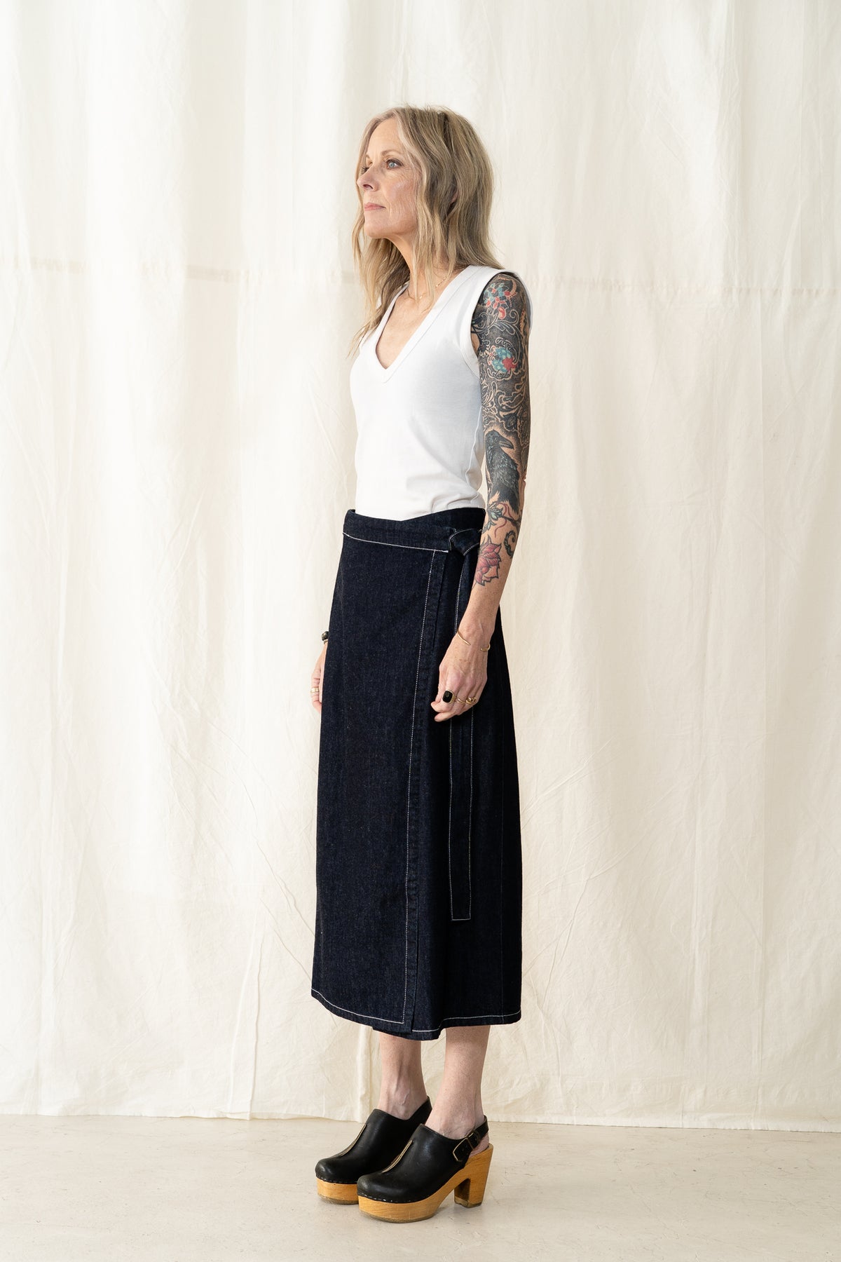 KLOKE Vital Denim Skirt in Dark Indigo