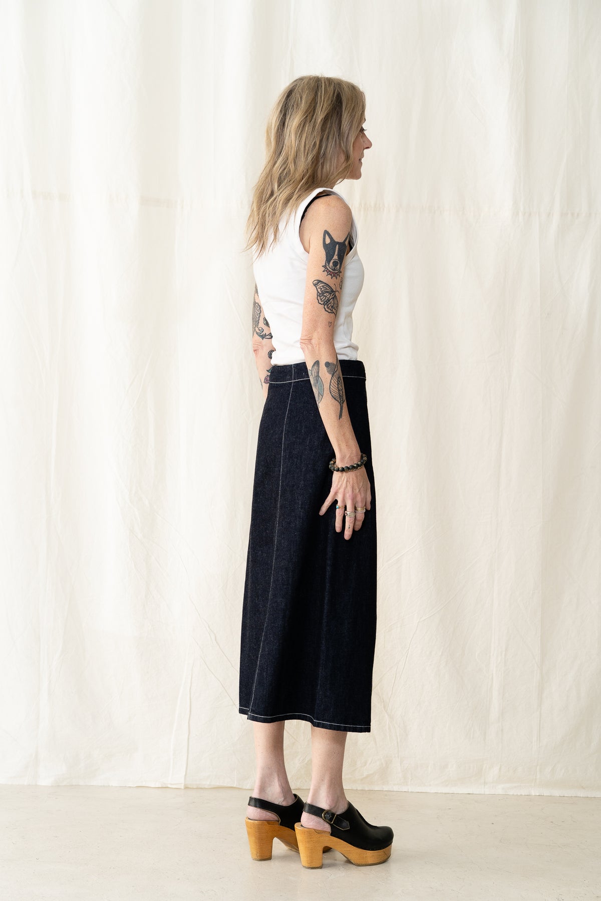 KLOKE Vital Denim Skirt in Dark Indigo