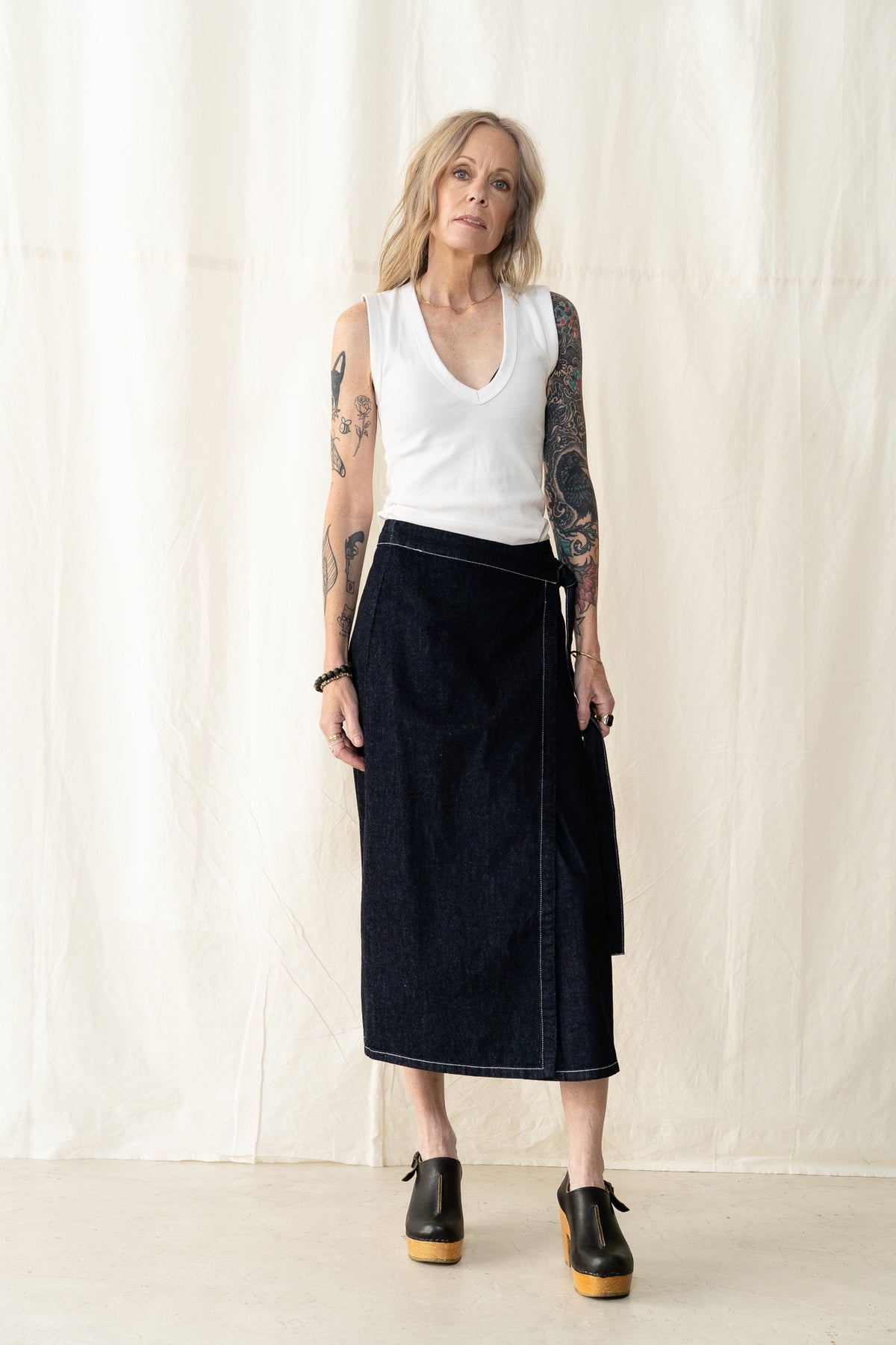 KLOKE Vital Denim Skirt in Dark Indigo