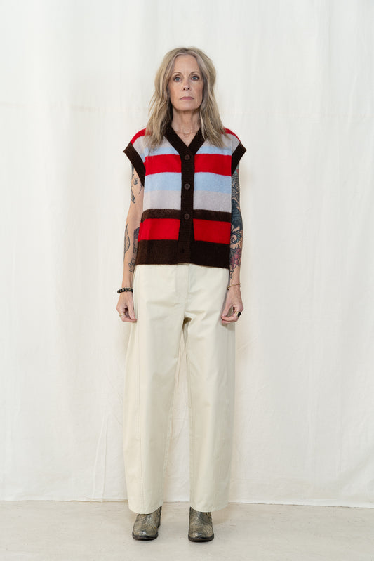 Thinking MU Fadwa Striped Knitted Vest