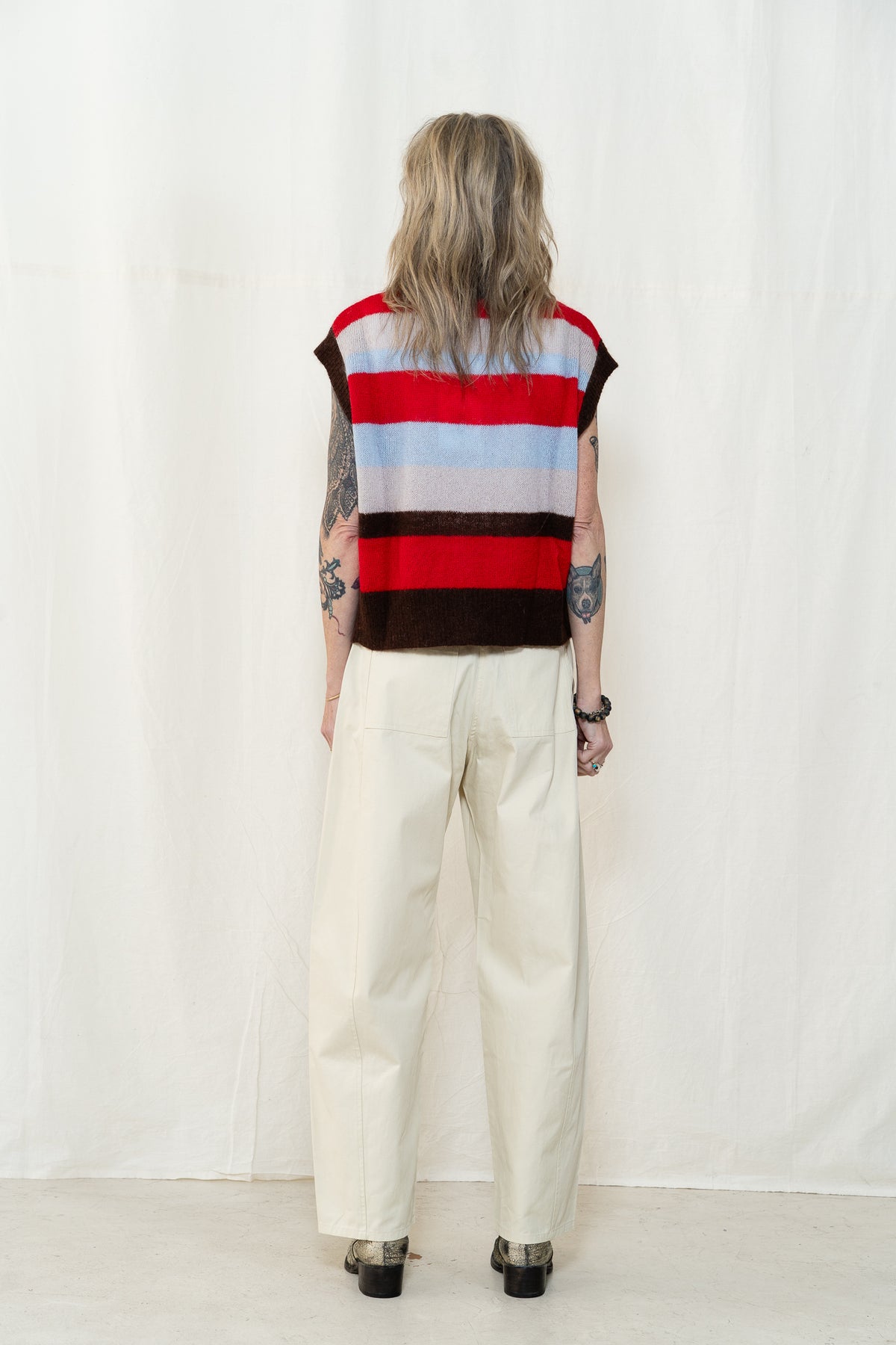 Thinking MU Fadwa Striped Knitted Vest