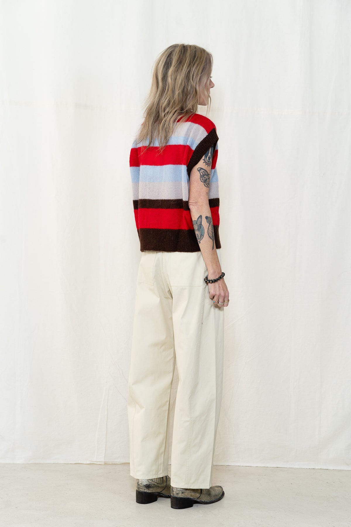 Thinking MU Fadwa Striped Knitted Vest