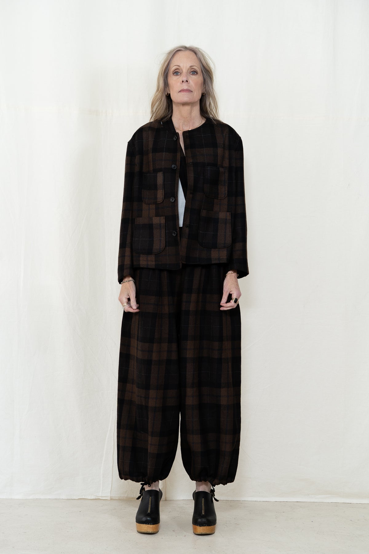 Engineered Garments CN Jacket in Brown Plaid