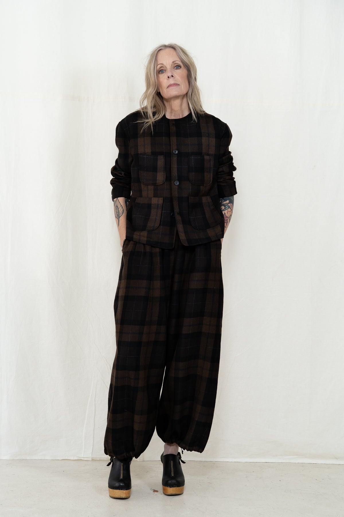 Engineered Garments CN Jacket in Brown Plaid