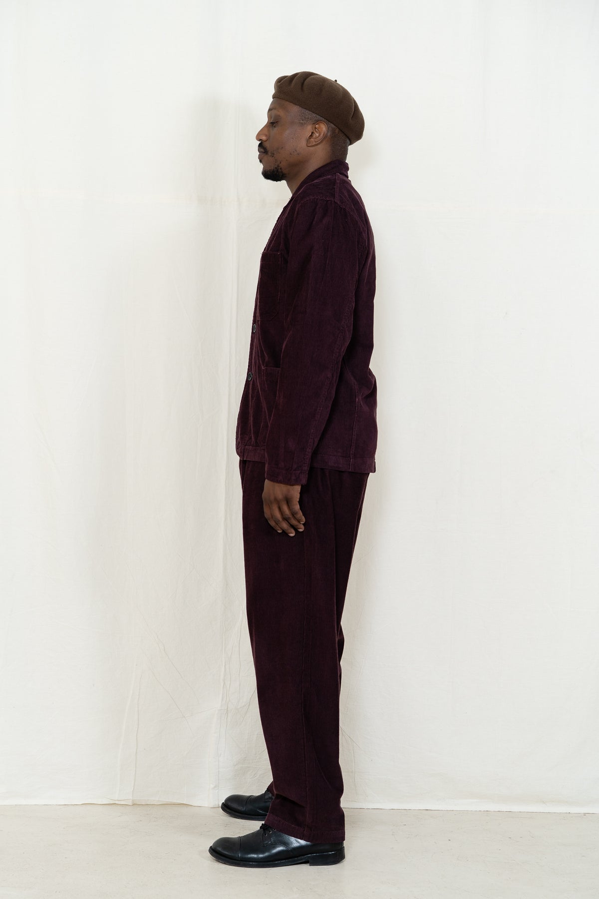 Service Works Cord Server Suit Jacket in Burgundy