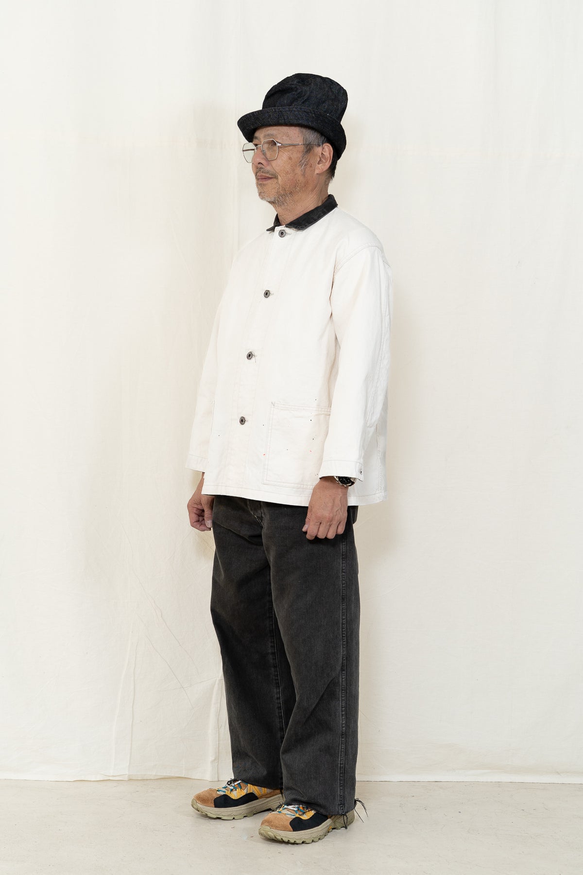 Chimala Twill Engineer Jacket in Ivory Splatter