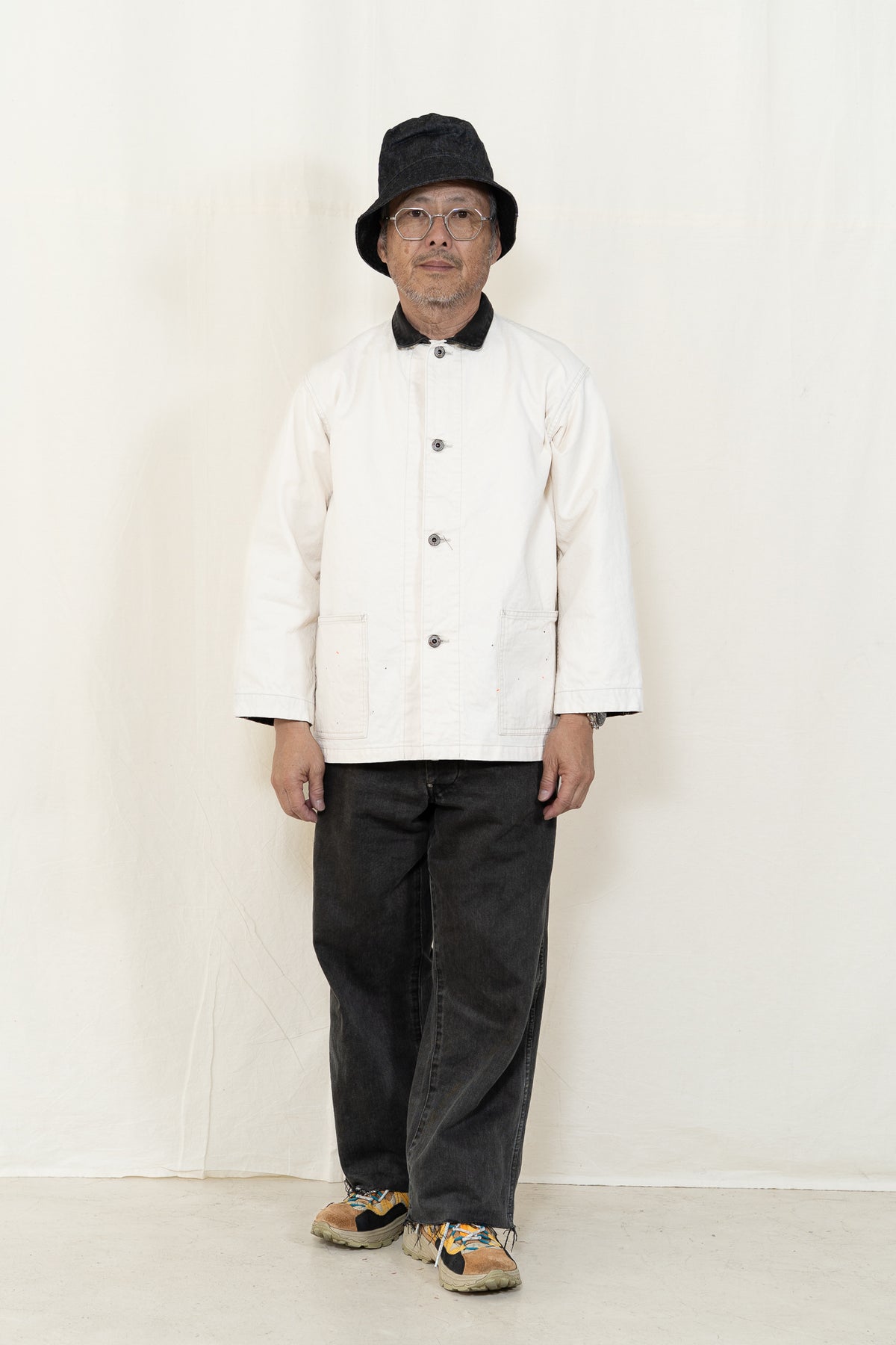 Chimala Twill Engineer Jacket in Ivory Splatter