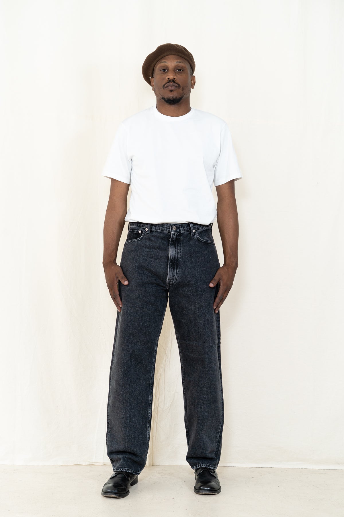 orSlow 101 Dad's Fit Denim in Black Stone