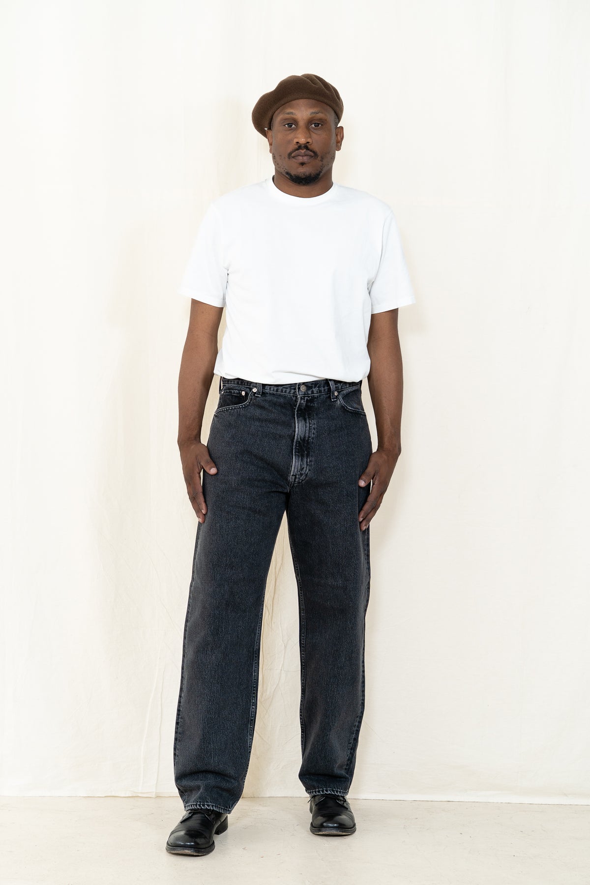 orSlow 101 Dad's Fit Denim in Black Stone