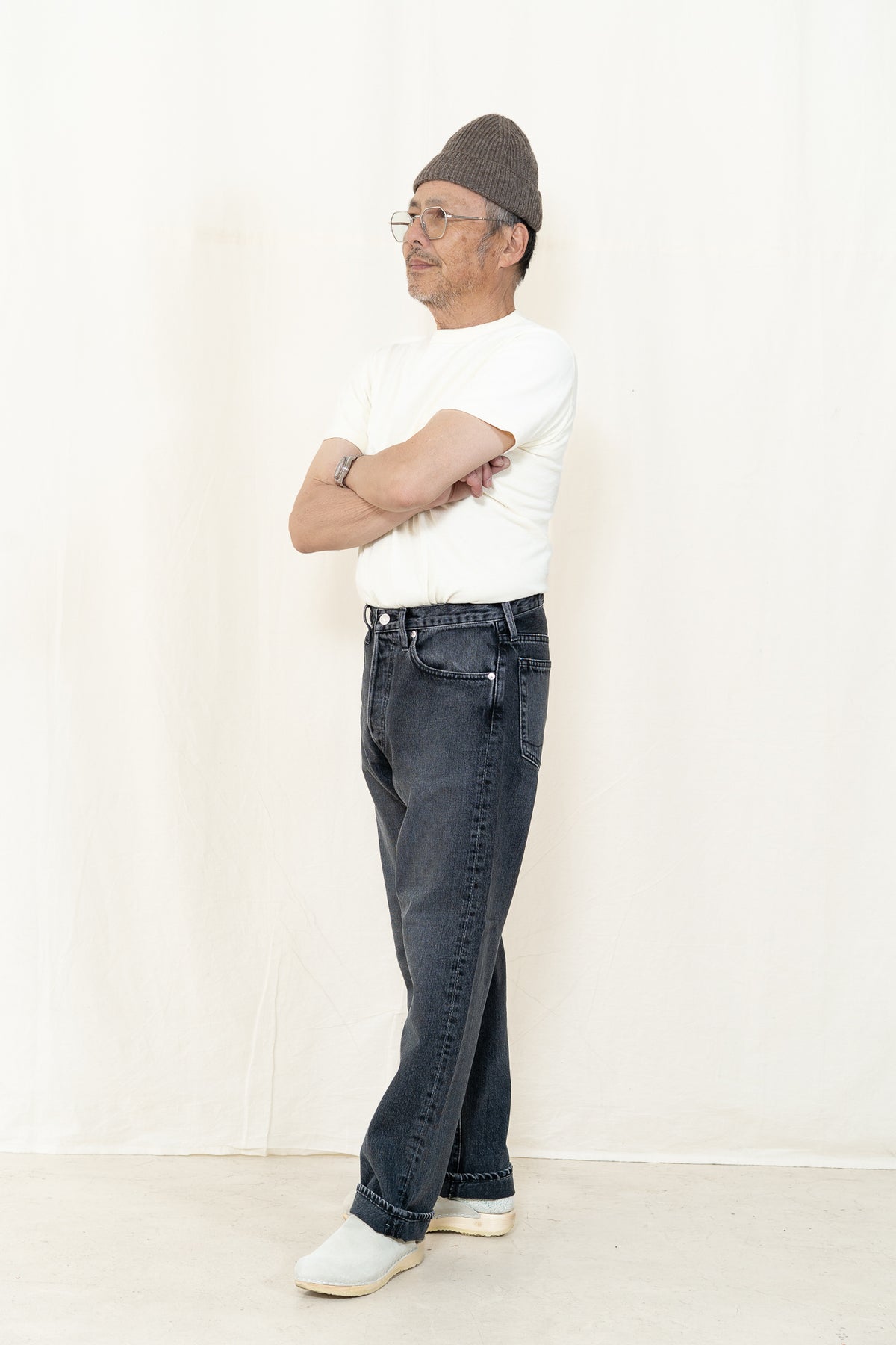 orSlow 105 Standard Denim in Black Stone