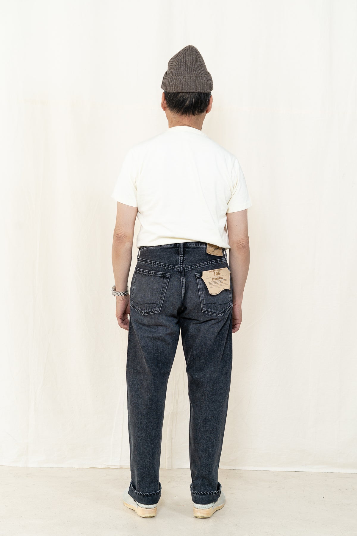 orSlow 105 Standard Denim in Black Stone