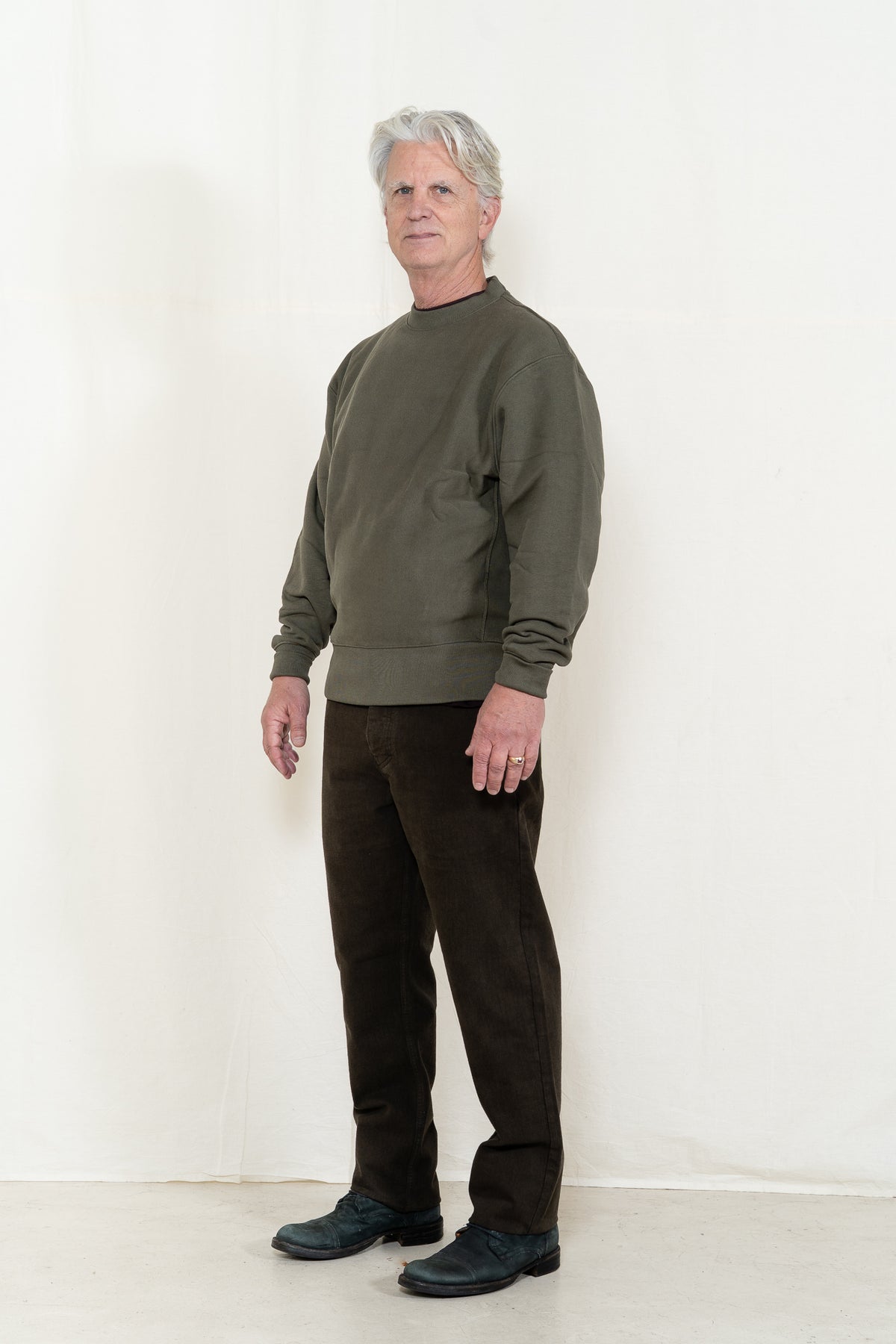 Power Goods Super Weight Crewneck in Dark Olive