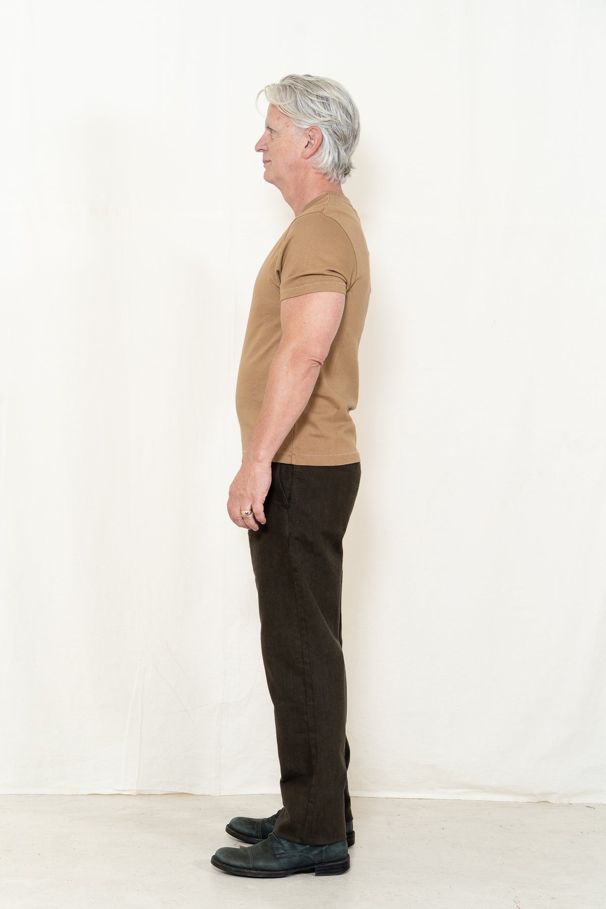 Merz b. Schwanen Jersey 03 T-Shirt in Dusted Khaki
