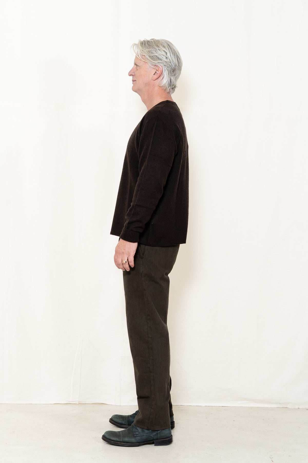 Merz b. Schwanen Relax Crewneck 02 in Espresso
