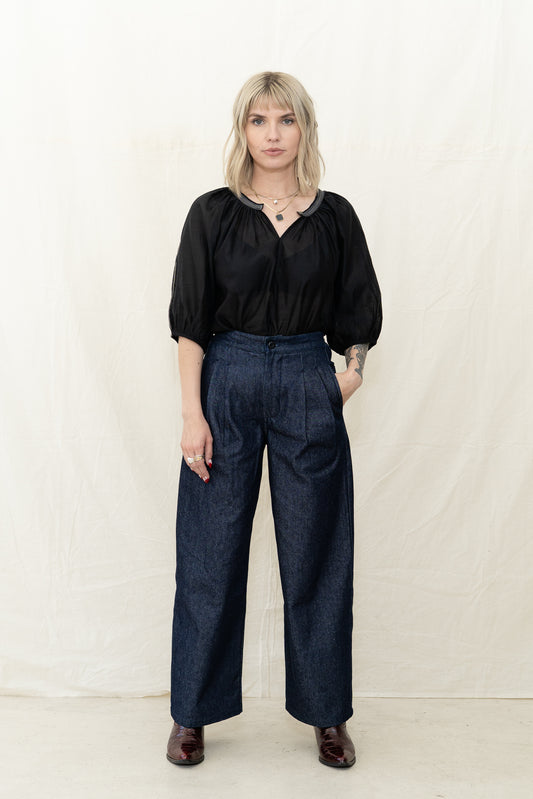 NYMANE Wes Pleat Pant Denim