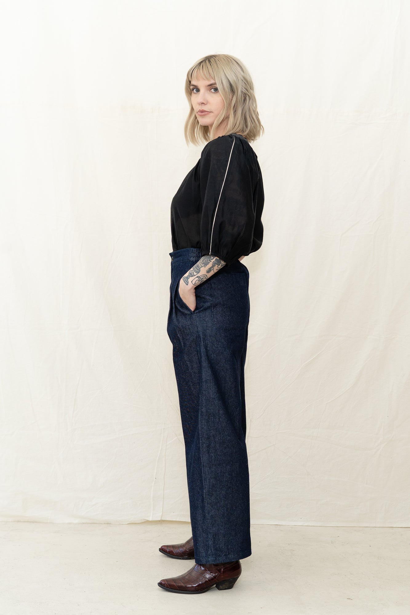 NYMANE Wes Pleat Pant Denim