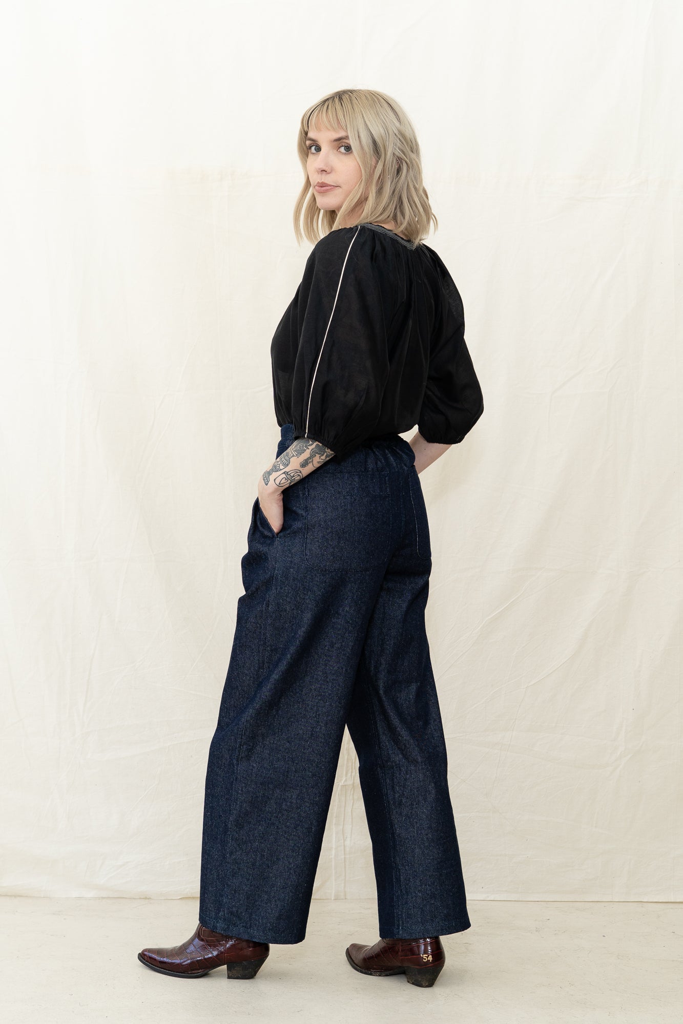 NYMANE Wes Pleat Pant Denim