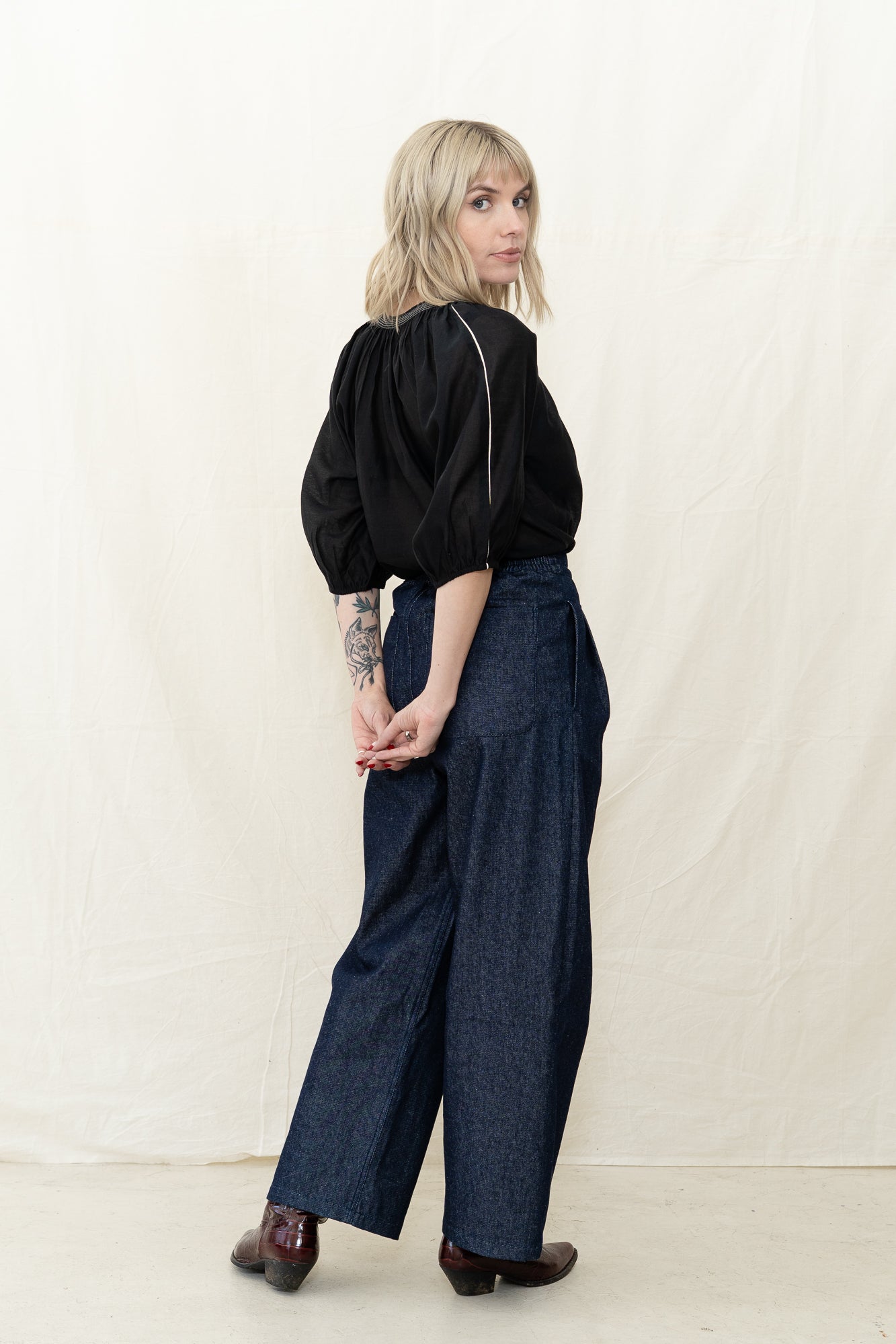 NYMANE Wes Pleat Pant Denim