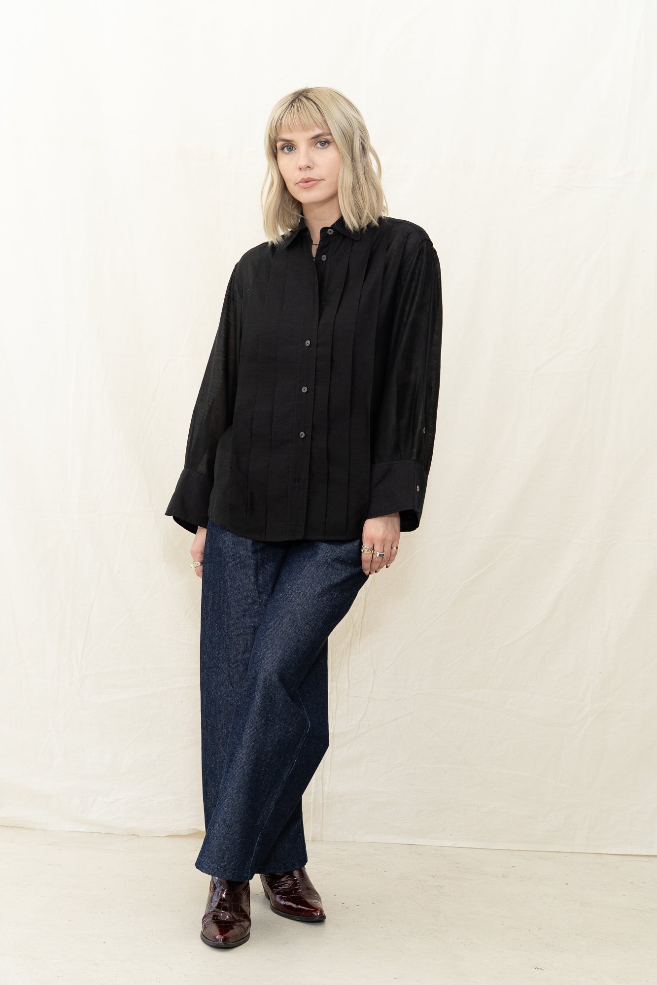 NYMANE Pleated Hutton Shirt