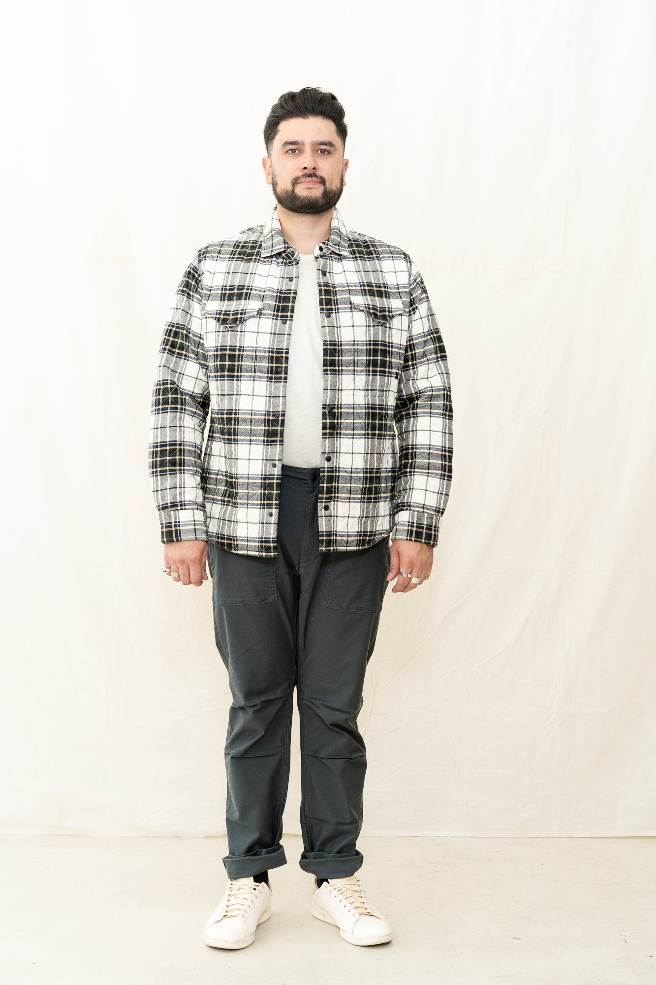 Relwen Quilted Flannel Shirt Jacket