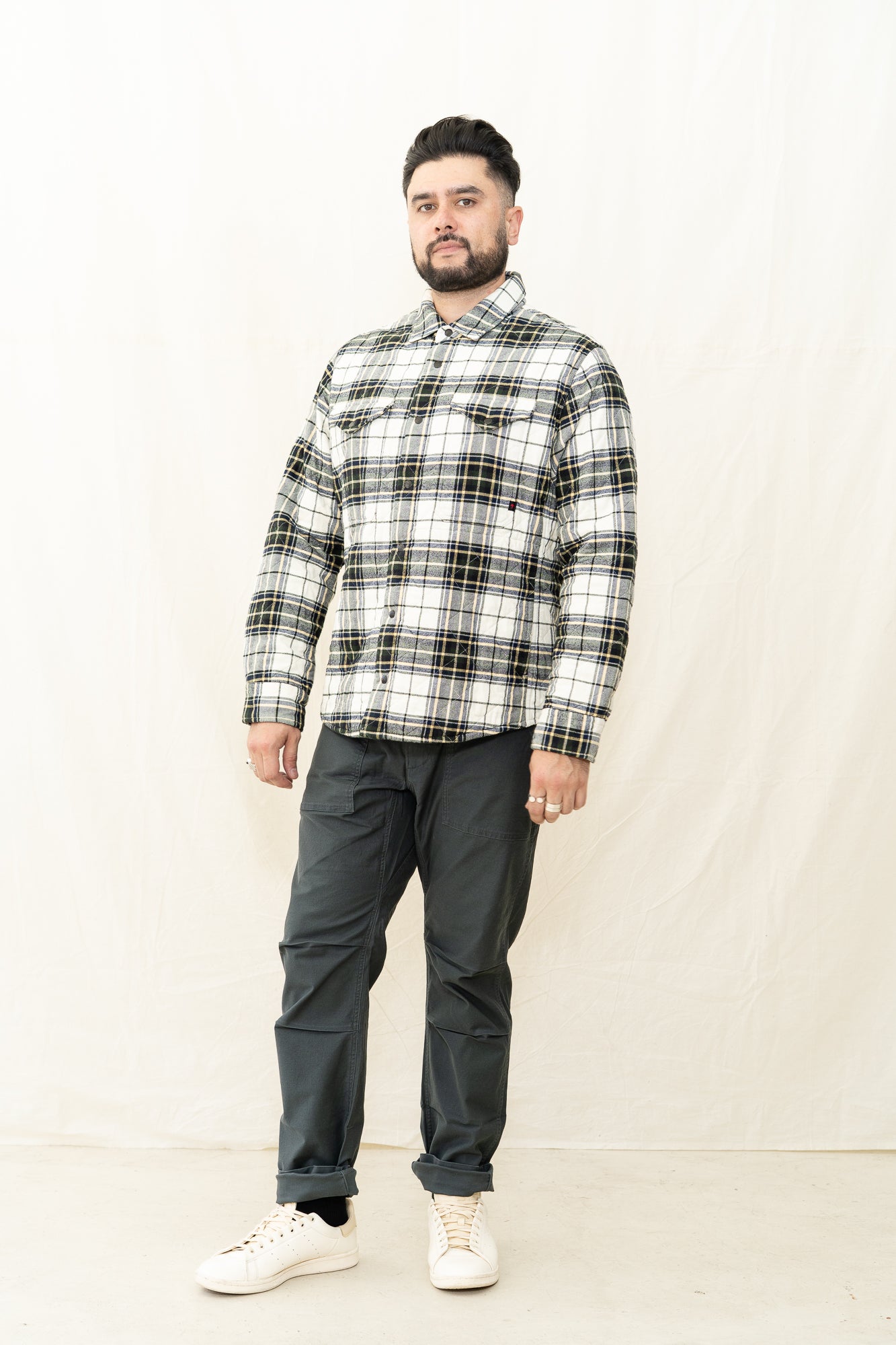 Relwen Quilted Flannel Shirt Jacket