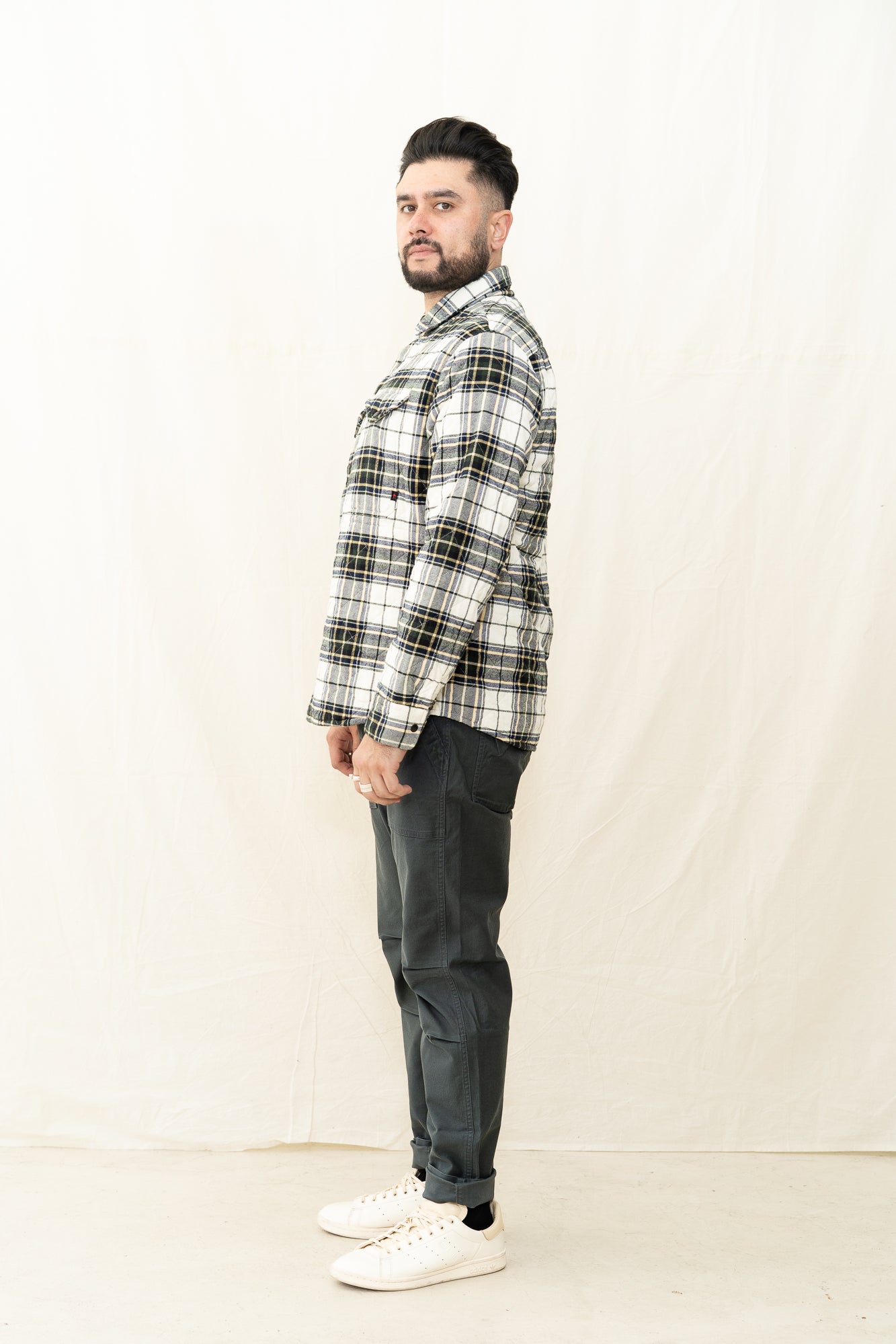 Relwen Quilted Flannel Shirt Jacket