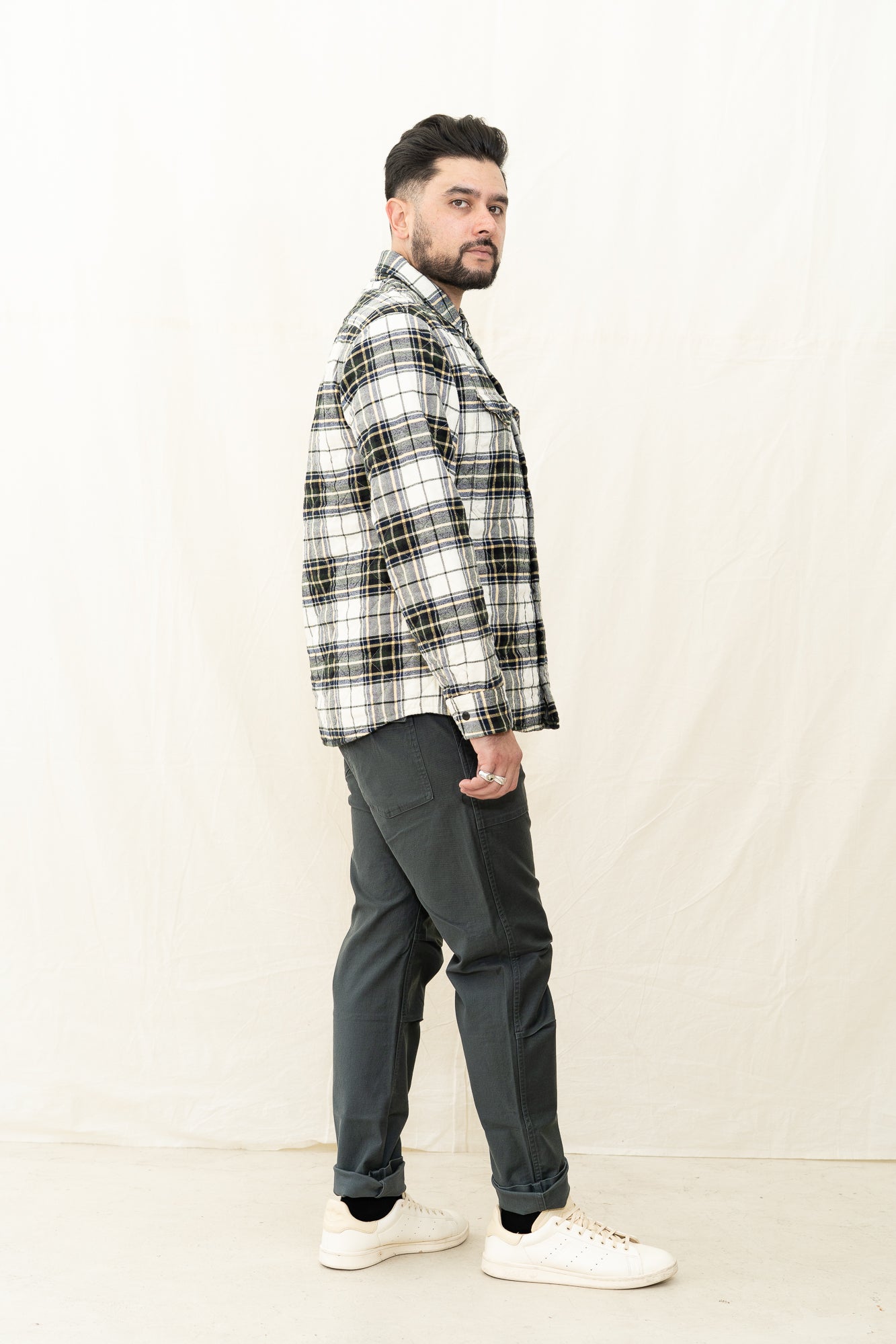 Relwen Quilted Flannel Shirt Jacket