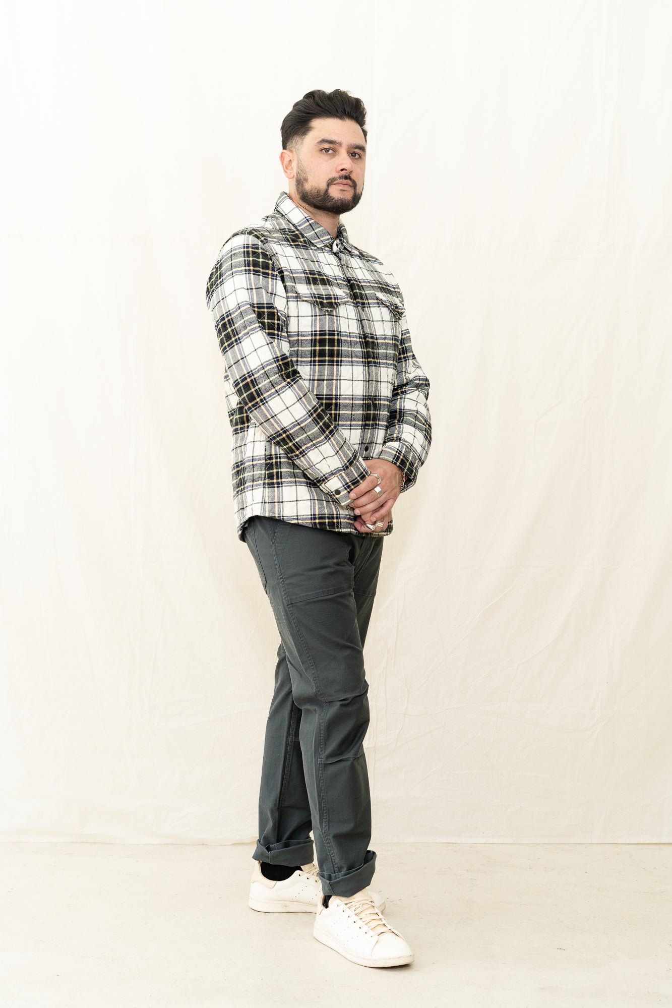 Relwen Quilted Flannel Shirt Jacket