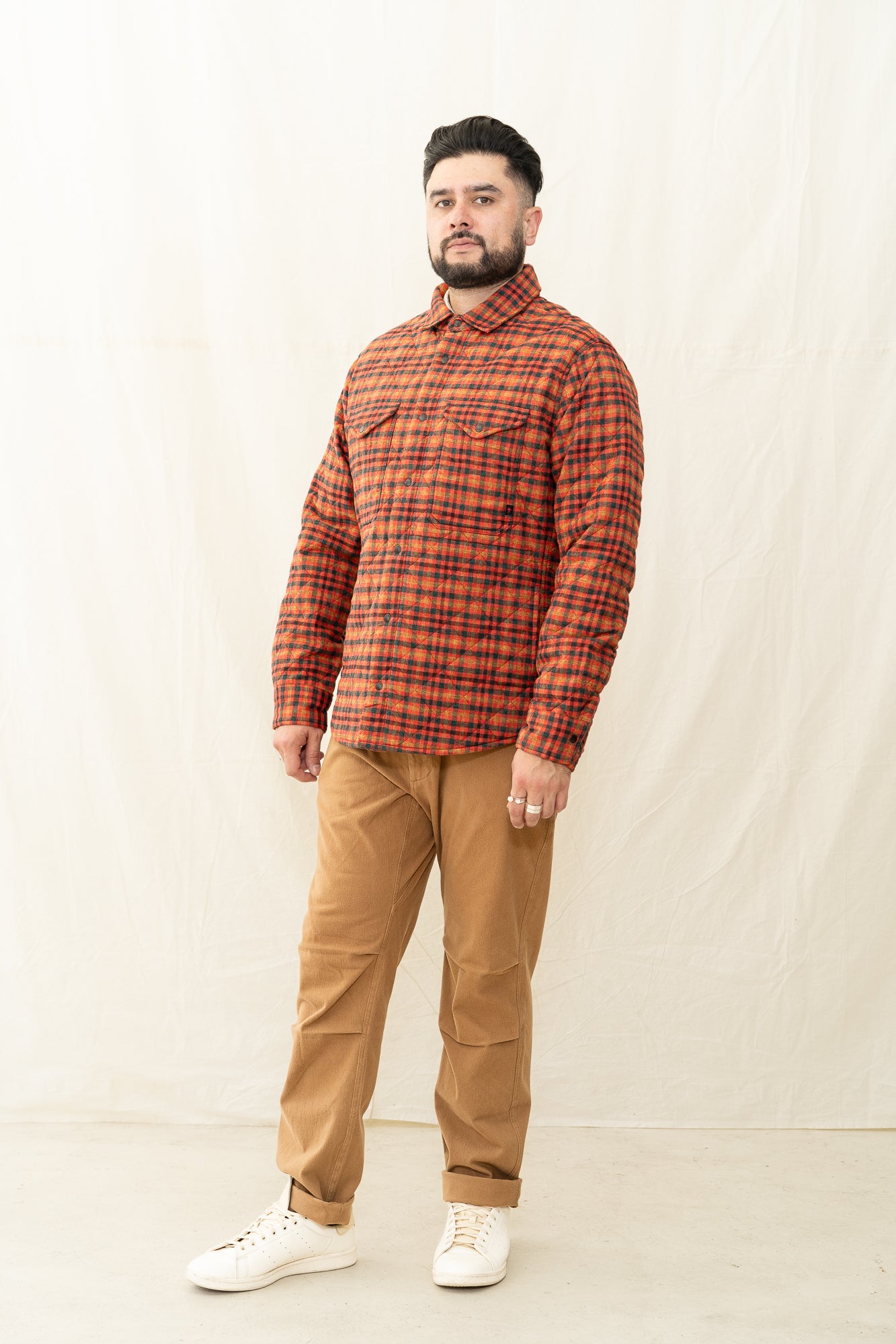 Relwen Quilted Flannel Shirt Jacket