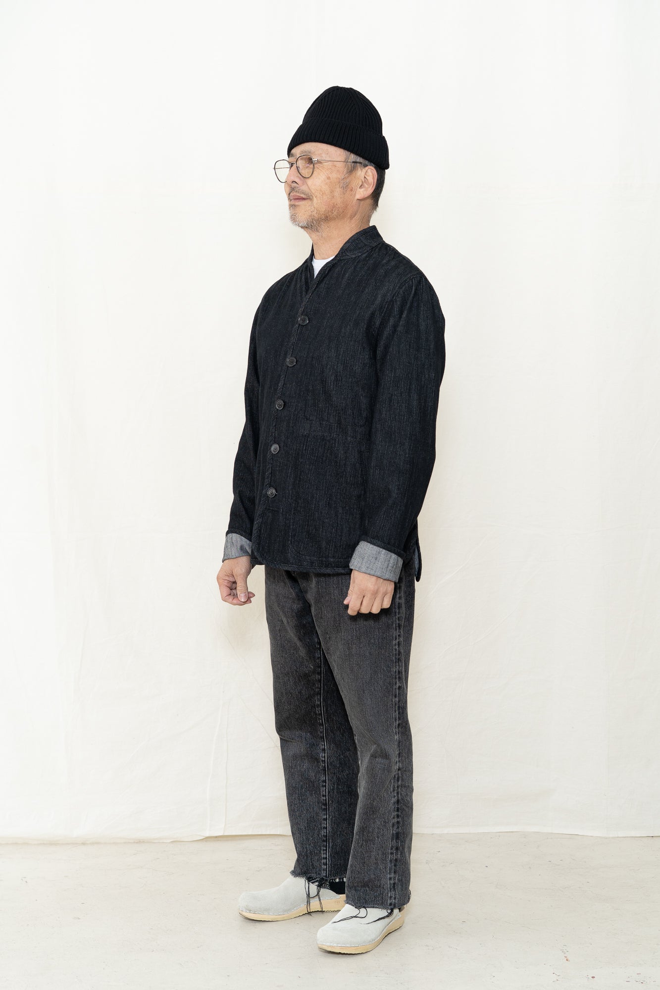 Hansen Erling Work Jacket in Black Slubdenim