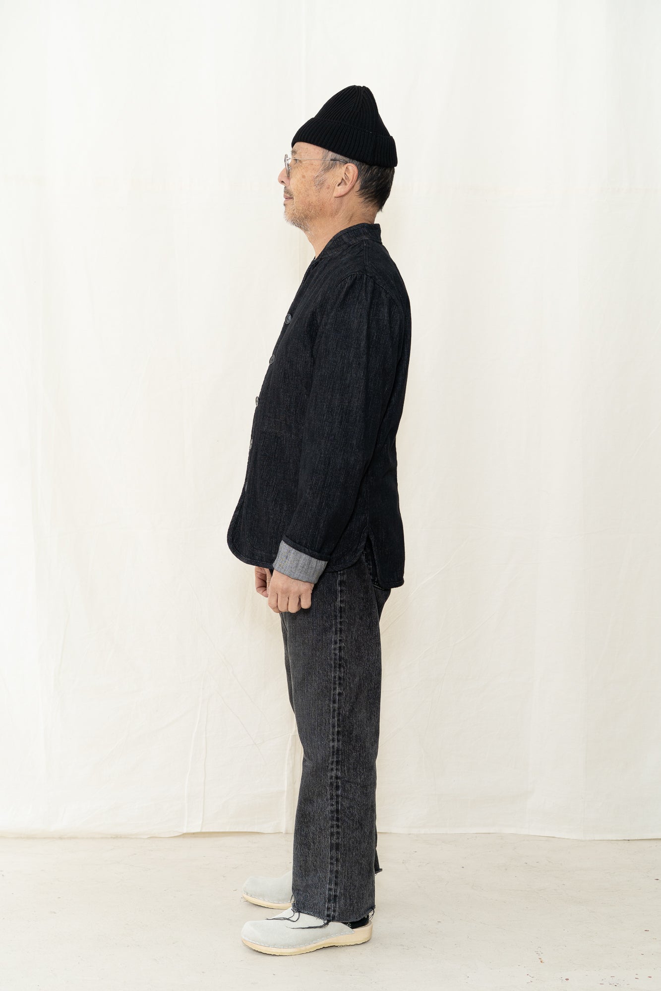 Hansen Erling Work Jacket in Black Slubdenim