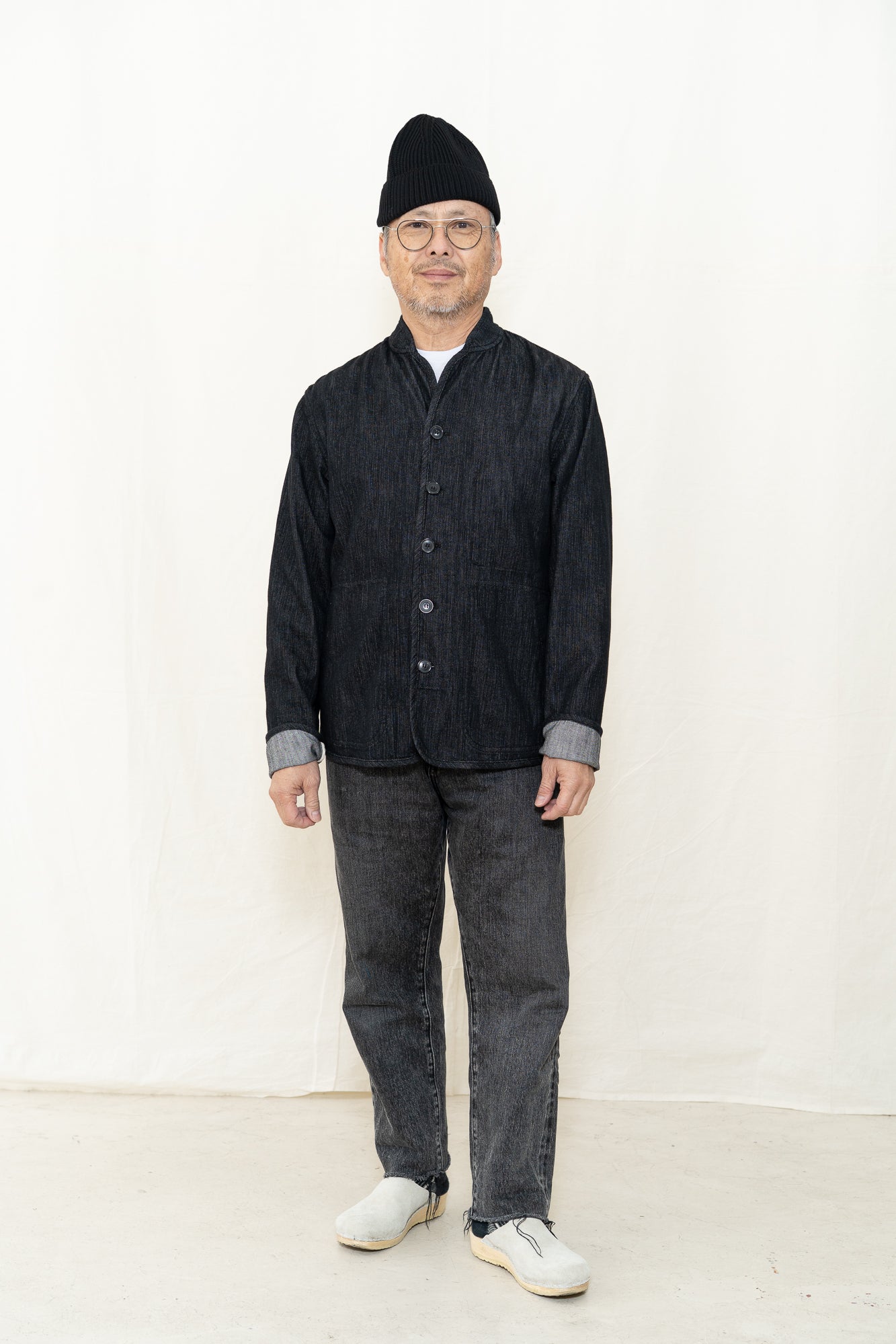 Hansen Erling Work Jacket in Black Slubdenim