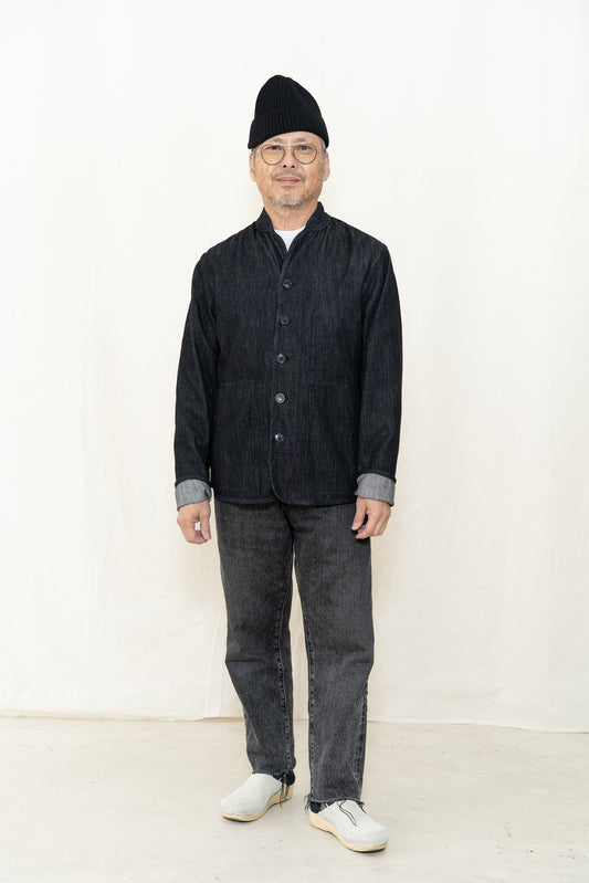 Hansen Erling Work Jacket in Black Slubdenim
