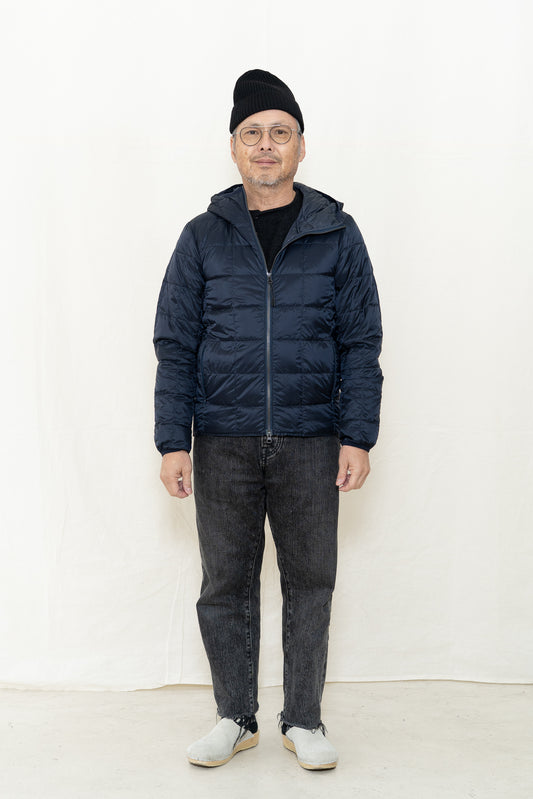 TAION Unisex Basic Hood W-Zip Down Jacket