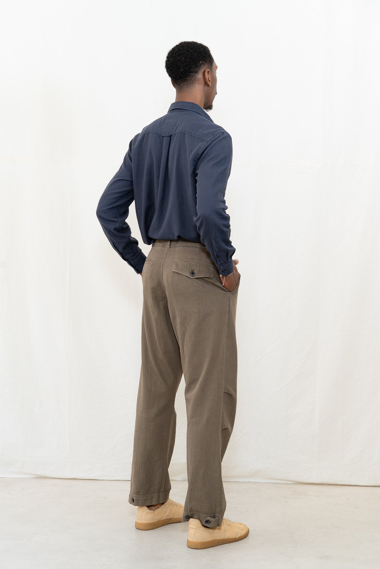 Hansen Karlo Wide Utility Trouser in Sage